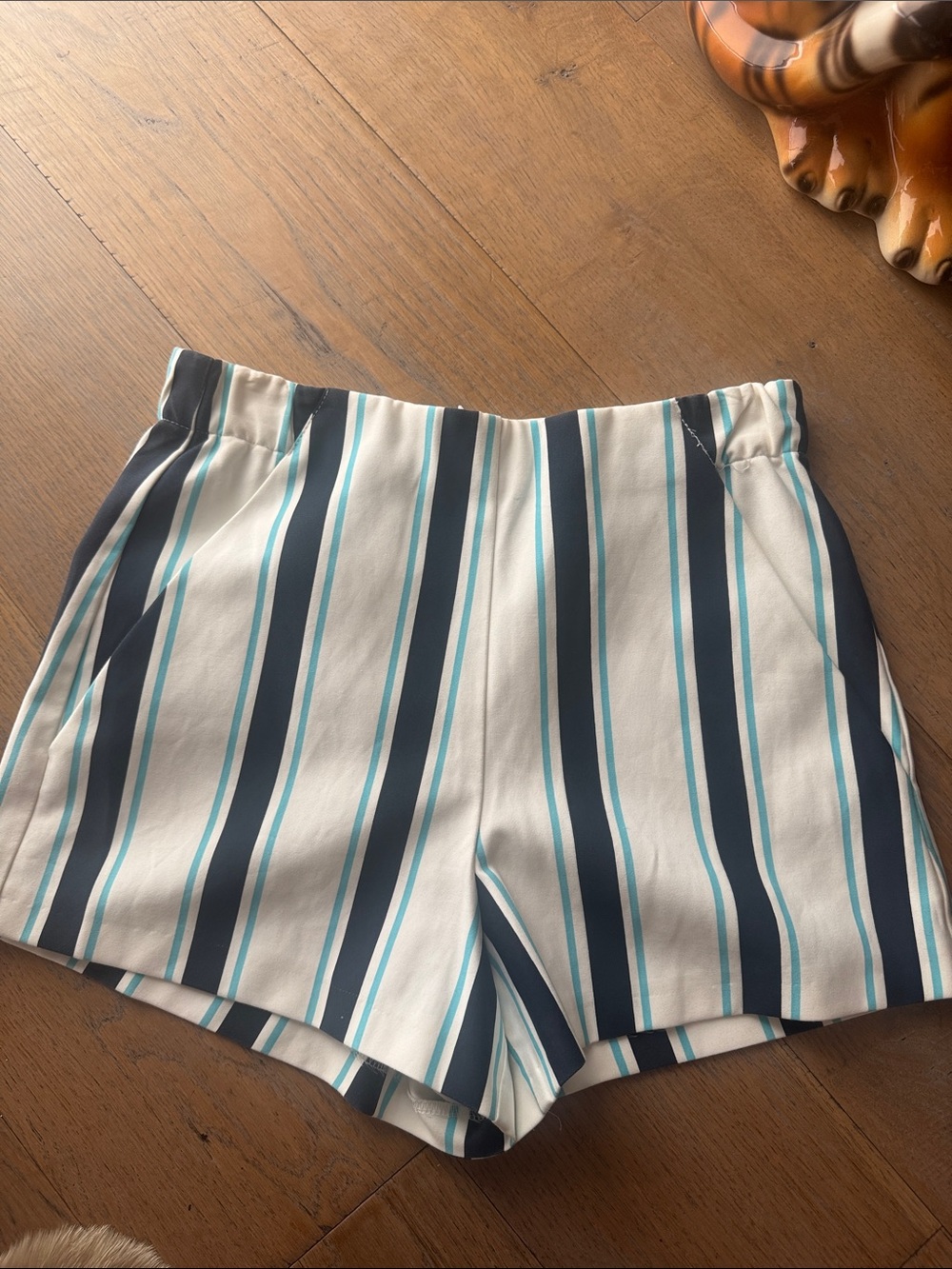 Zara Striped High-Waist Women’s Shorts - Blue & White